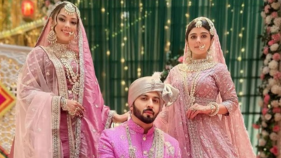 Dheeraj Dhoopar aces an all pink ensemble for the wedding track of Rabb Se Hai Dua says Who says men can t wear Pink Times of India