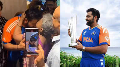 Rohit Sharma's mother turns emotional, showers son with kisses - Watch