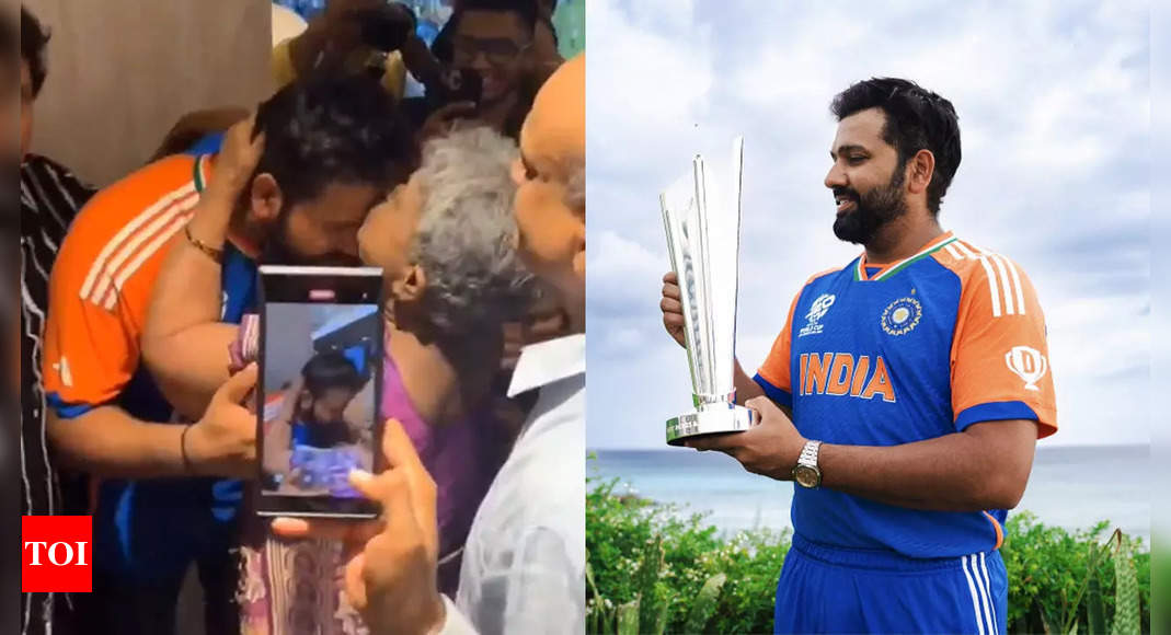 Rohit Sharma's mother showers son with kisses - Watch