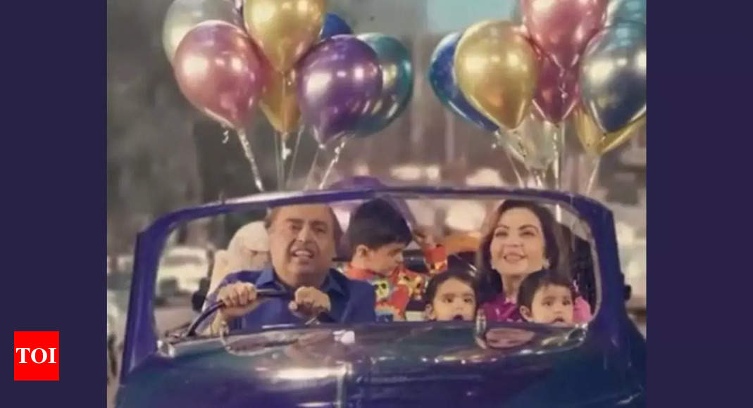 Anant-Radhika’s Sangeet: Nita-Mukesh Ambani and their grandchildren set the tone for the celebrations, watch video