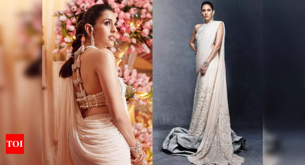 Shloka Ambani flaunts custom-made Tamara Ralph sari at Anant-Radhika’s Sangeet