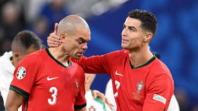 Watch: Cristiano Ronaldo consoles Pepe as the two greats exit Euro after Portugal's quarterfinal defeat