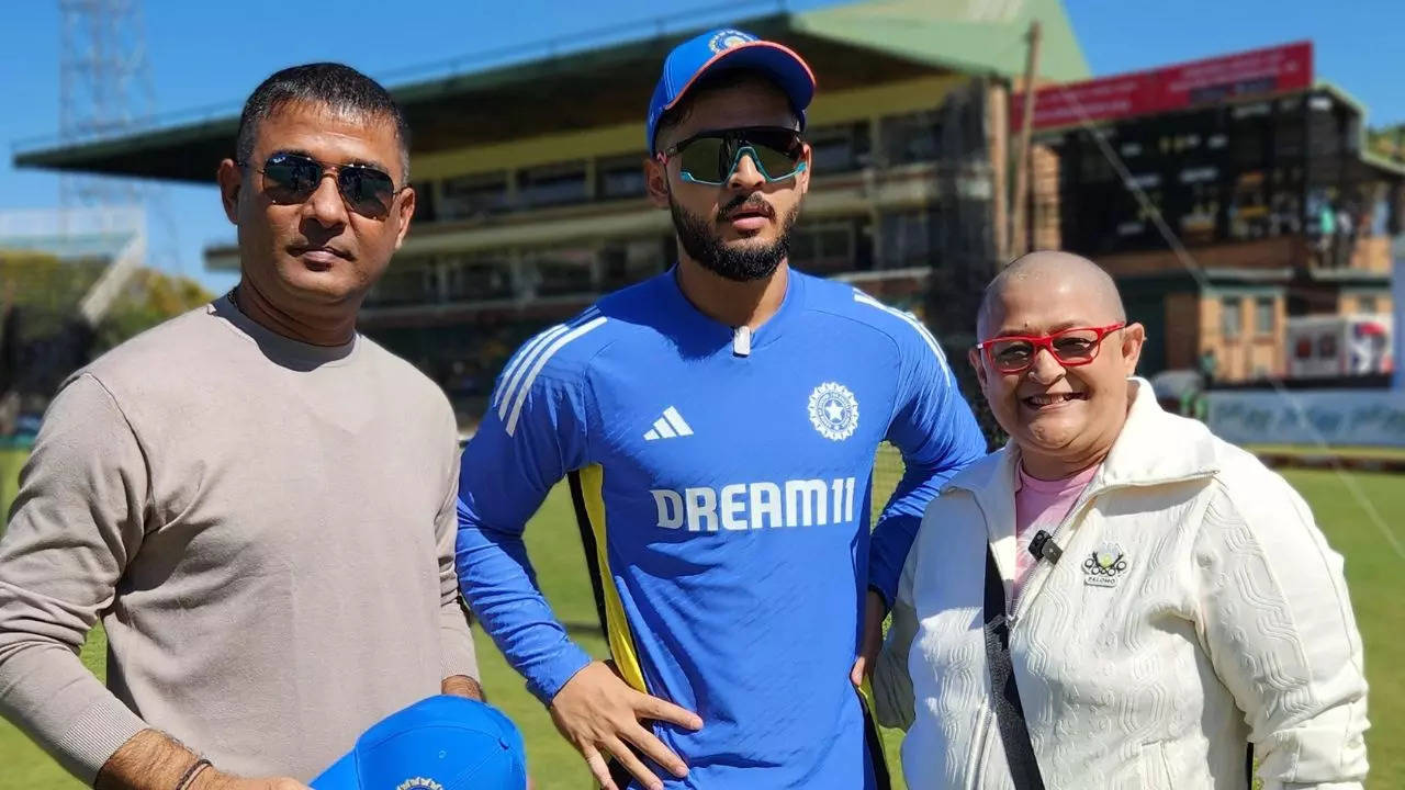 A moment to cherish forever! Riyan Parag gets Team India debut cap from his father. Watch – Times of India