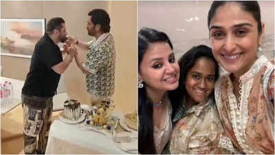 MS Dhoni feeds his birthday cake to Salman Khan, Arpita Khan Sharma shares a candid picture with Sakshi Dhoni