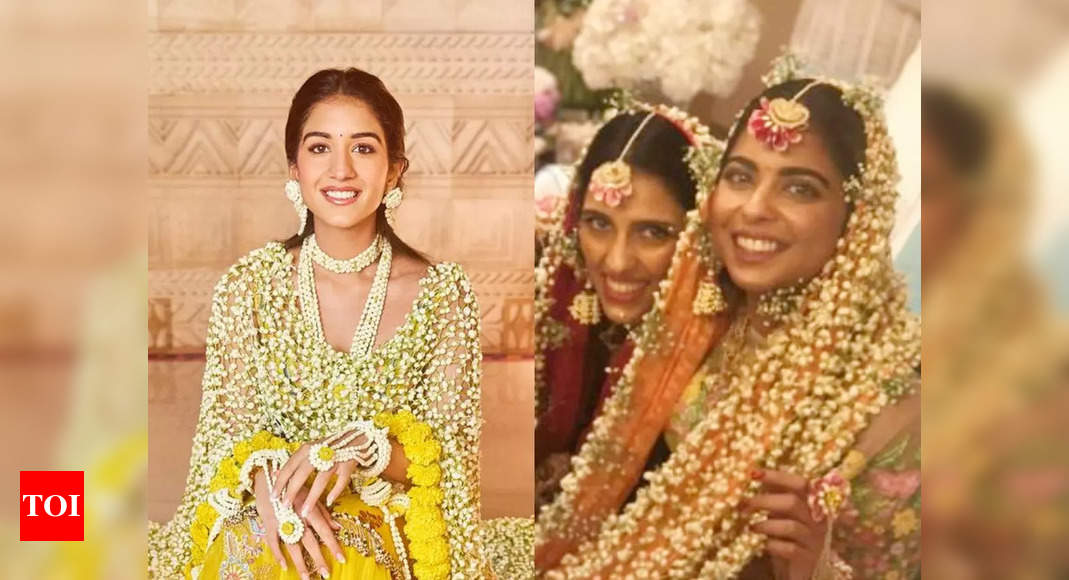 Radhika Merchant Phool Dupatta: Radhika Merchant follows Ambani tradition of phool dupatta: Isha Ambani, Shloka Mehta also wore the floral accessory for their weddings |