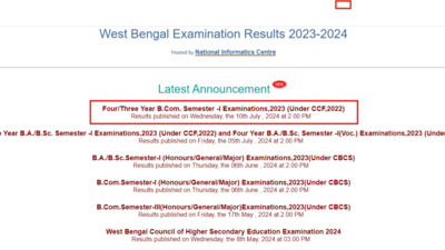 Calcutta University B.Com Result: Direct Link To Check 3rd And 4th Year ...