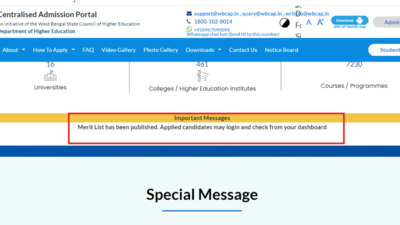 WBCAP first merit list and seat allotment result 2024 released: Check direct link here