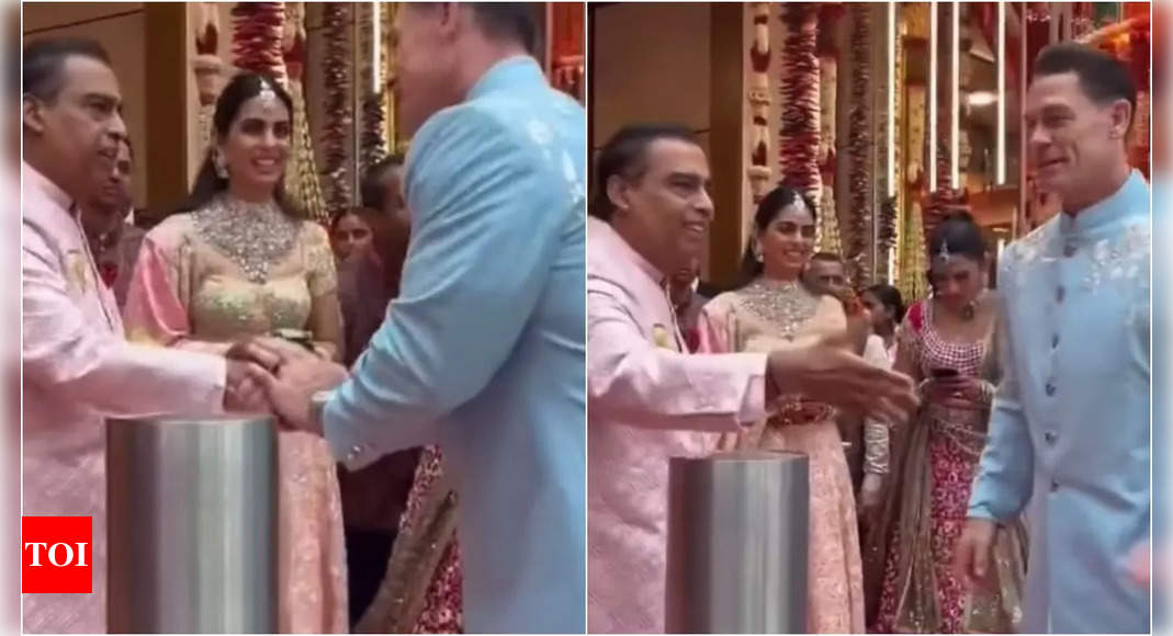 Anant Ambani and Radhika Merchant's wedding: John Cena gets a warm welcome from Mukesh Ambani and Isha Ambani - WATCH