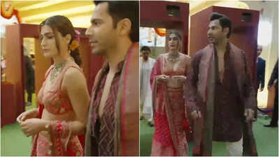 Anant Ambani and Radhika Merchant's wedding: New dad Varun Dhawan arrives without wife Natasha Dalal; Kriti Sanon accompanies him - WATCH