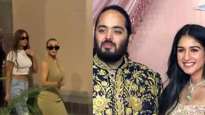 Anant Ambani and Radhika Merchant wedding: Kim Kardashian and Khloe Kardashian dazzle in traditional attire