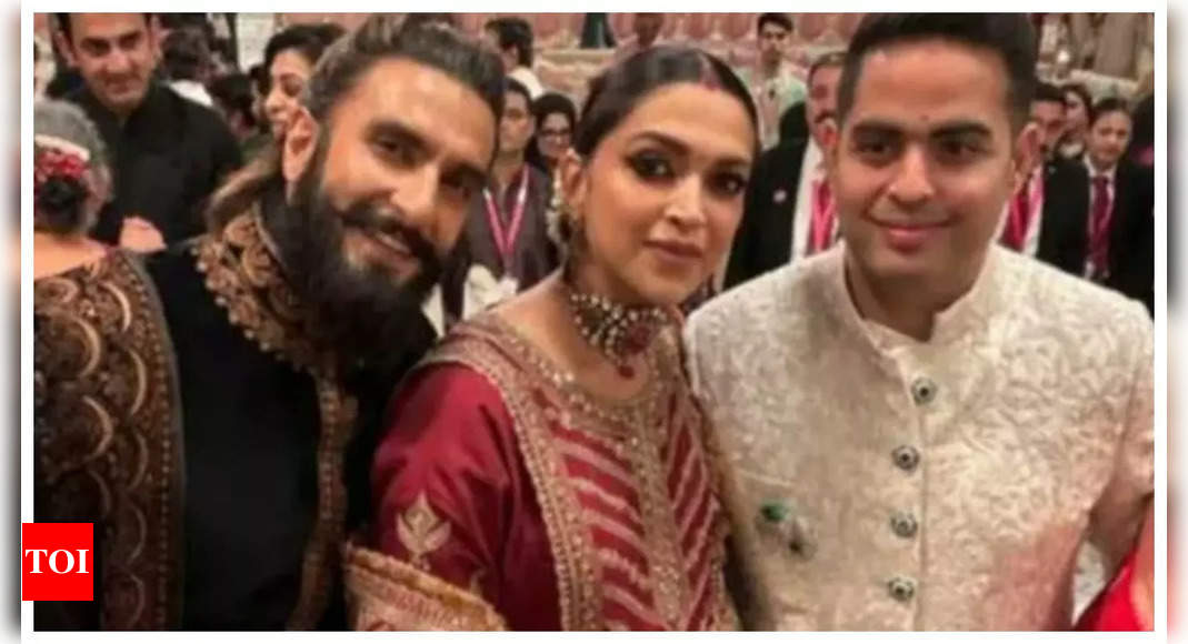 Deepika Padukone and Ranveer Singh stun at Anant Ambani and Radhika Merchant’s wedding |