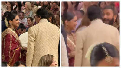 Deepika Padukone and Amitabh Bachchan SPOTTED at Anant Ambani and Radhika Merchant's wedding; 'Kalki 2898 AD' fans say 'Sumathi and Ashwatthama reunite'