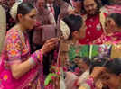 Shloka Ambani stuns in pink sari to welcome 'just married' Anant-Radhika for Tilak Ceremony