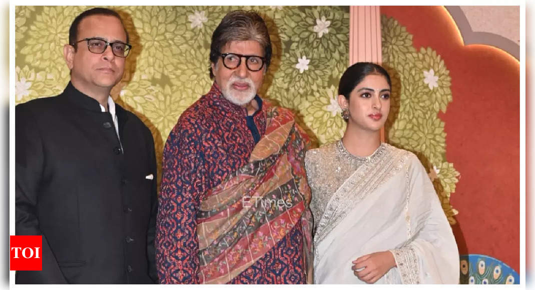 Amitabh Bachchan attends Anant Ambani and Radhika Merchant’s Shubh Aashirward event with Navya Nanda and Nikhil Nanda – See photos |