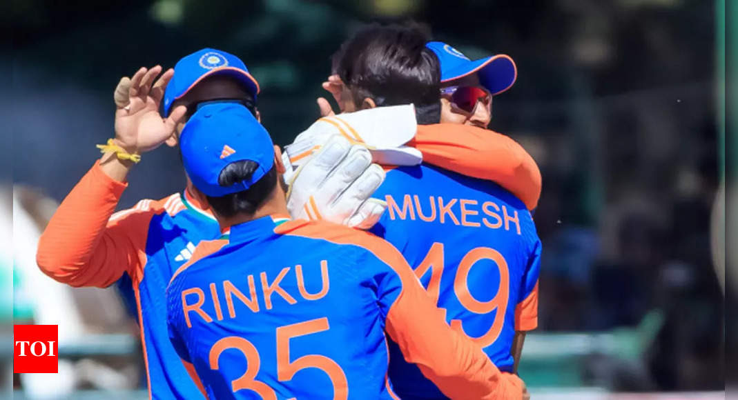 IND vs ZIM Highlights Mukesh Kumar stars as India beat Zimbabwe by 42