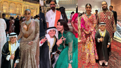 Anant Ambani and Radhika Merchant Wedding: Abdu Rozik poses with Kim Kardashian, Jacquline Fernandes and others at the ceremony