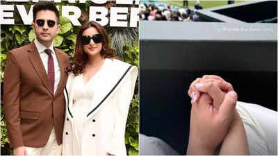 Parineeti Chopra and Raghav Chadha hold hands at Wimbledon 2024 finals