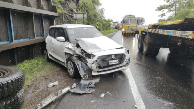 Collision occurred on Mumbai-Agra highway At least five injured in accident in Kasara Ghat of Mumbai Agra highway