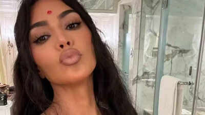 Kim Kardashian embraces red tika after attending Anant Ambani and Radhika Merchant's wedding