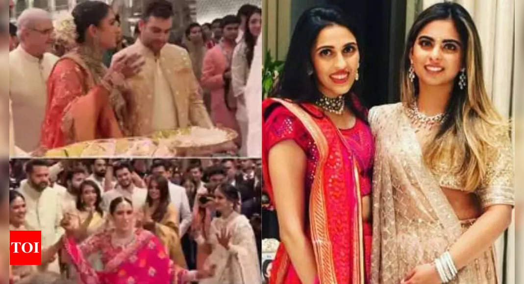 Isha Ambani and Shloka Mehta steal the show with joyous ‘Kudi Nu Nachne De’ dance at Radhika Merchant’s vidaai – video inside | Hindi Movie News