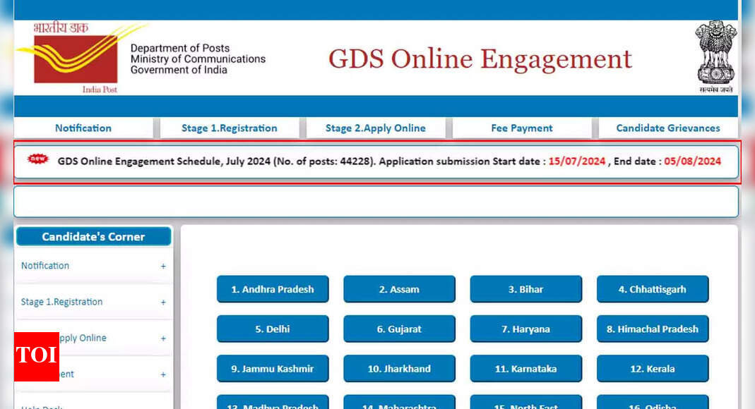 India Post Office GDS Recruitment 2024: Apply for 44,228 vacancies now, direct link here