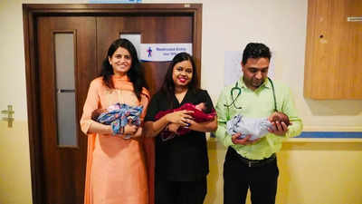 Navi Mumbai: Woman with high-risk pregnancy gives birth to triplets