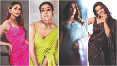 Kollywood divas show how to sport saris sans borders