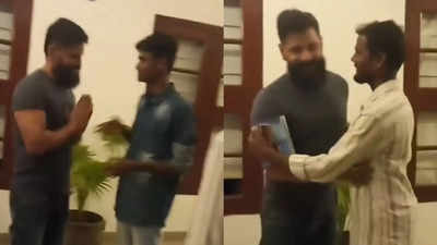 Chiyaan Vikram interacts with fans as the 'Veera Dheera Sooran' Madurai schedule nears completion