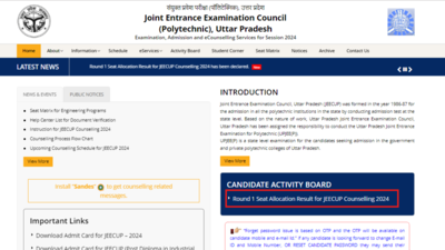 JEECUP 2024 Round 1 Seat Allotment Result Released At Jeecup.admissions ...