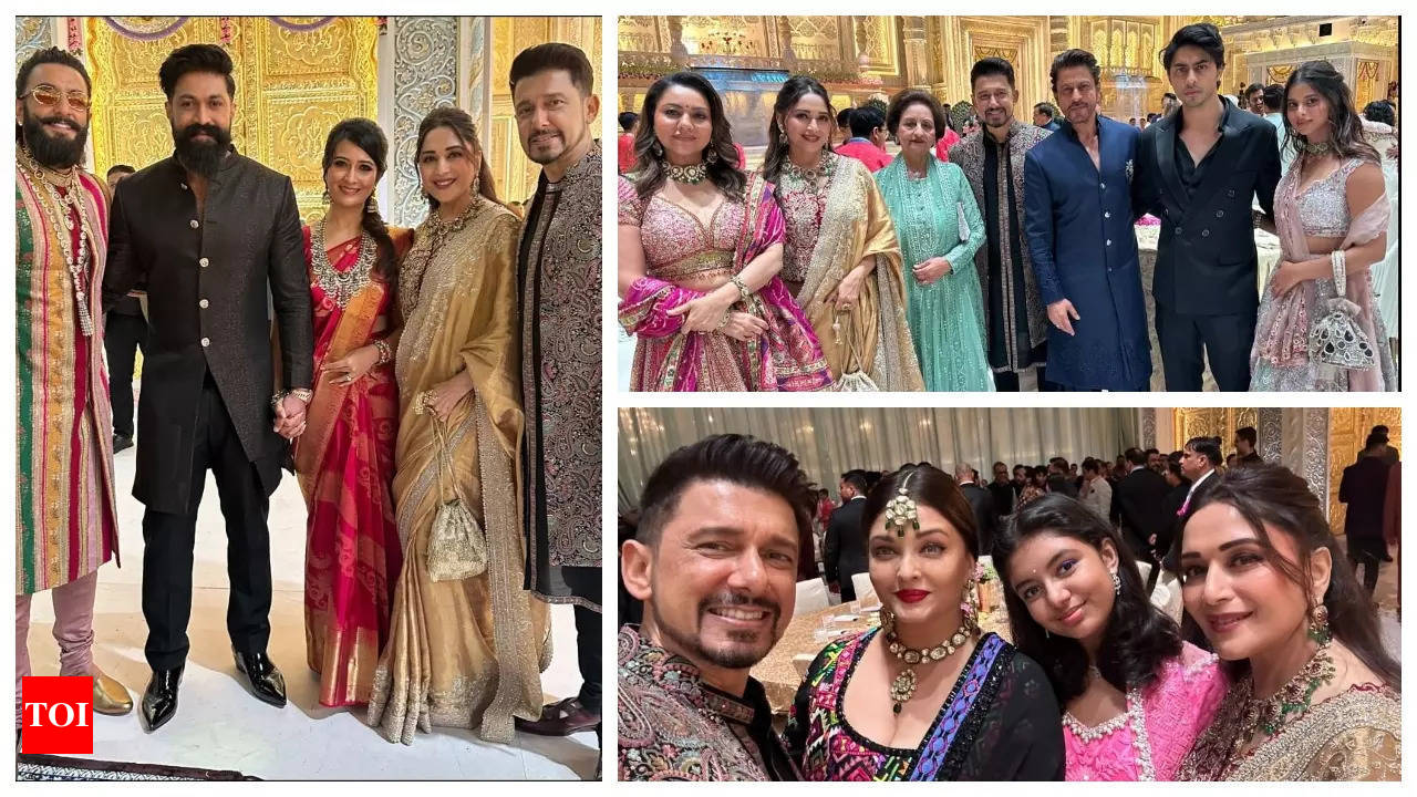 Madhuri Dixit s husband Sriram Nene shares UNSEEN photos with Aishwarya Rai Aaradhya Shah Rukh Khan Yash and others from Anant Ambani Radhika Merchant s wedding festivities Times of India