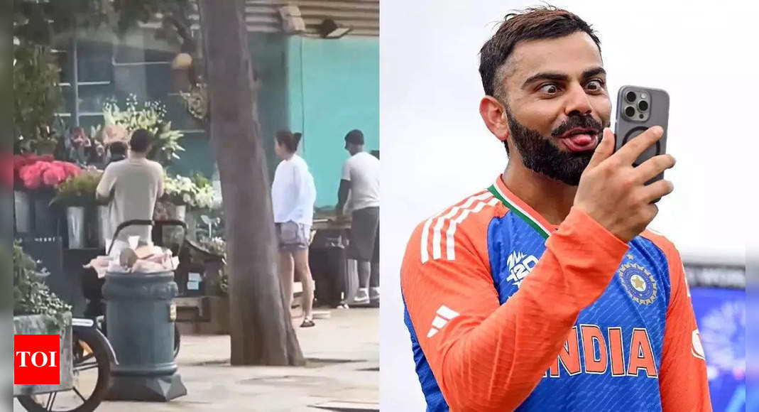 Virat Kohli spotted in a rare public appearance with son Akaay. Watch | Cricket News – Times of India