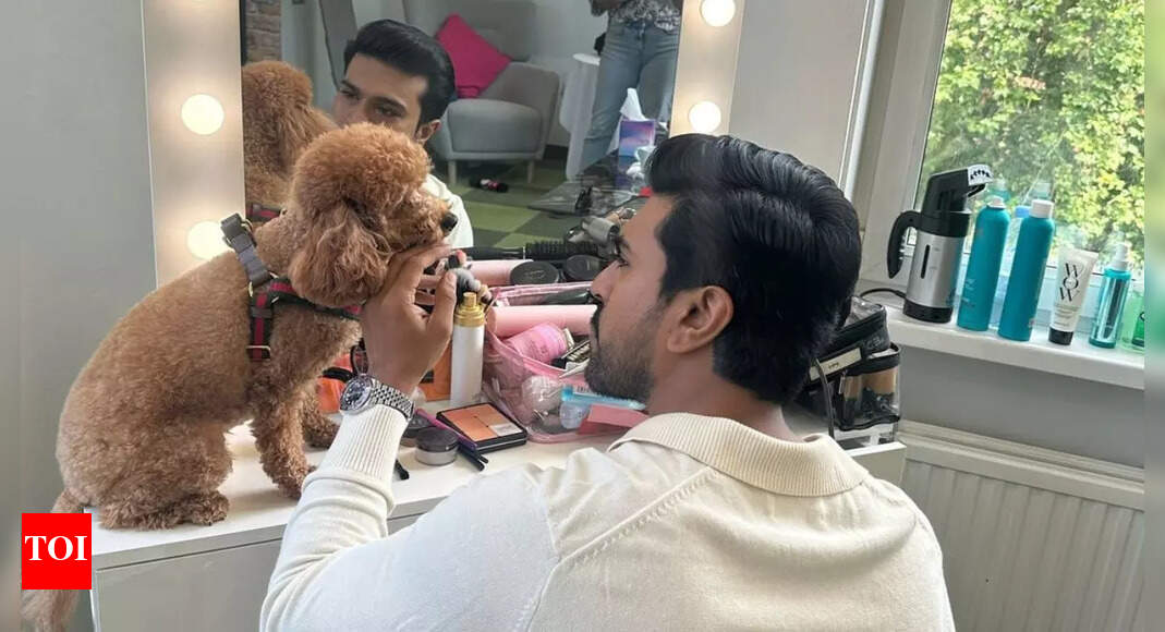 Ram Charan’s picture with his furry friend Rhyme from London will make ...