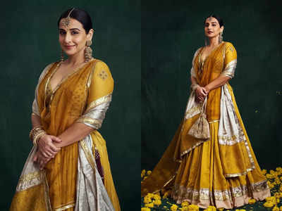 Vidya Balan's ghagra for Anant-Radhika wedding was dyed with marigolds from Siddhivinayak Temple