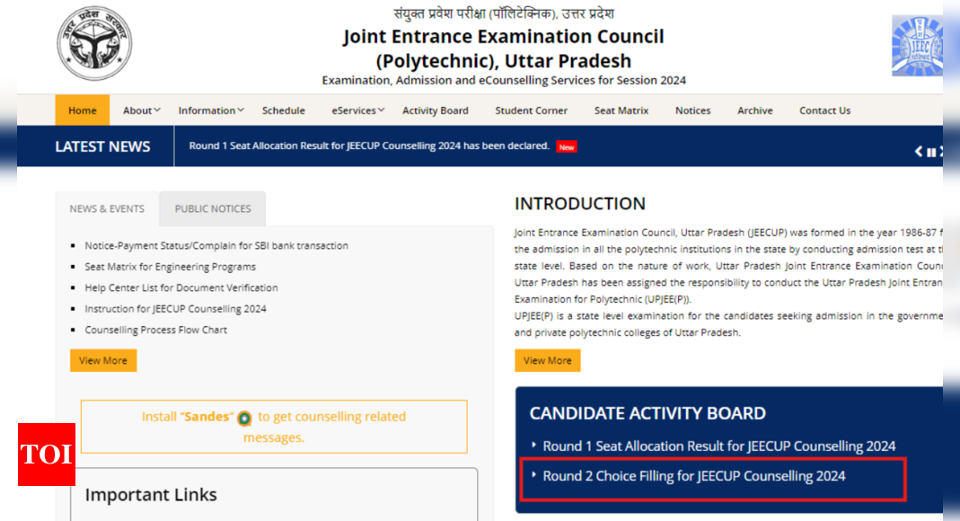 JEECUP Round 2 Counselling 2024 choice-filling process begins; submission process to end on July 24