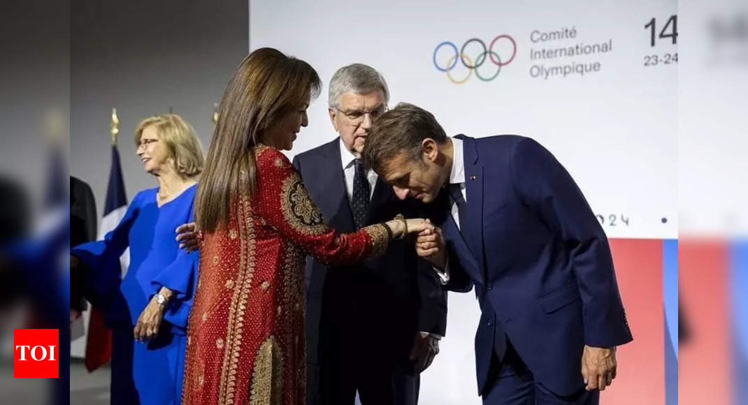 Nita Ambani stuns in red suit at 2024 Paris Olympics opening ceremony |