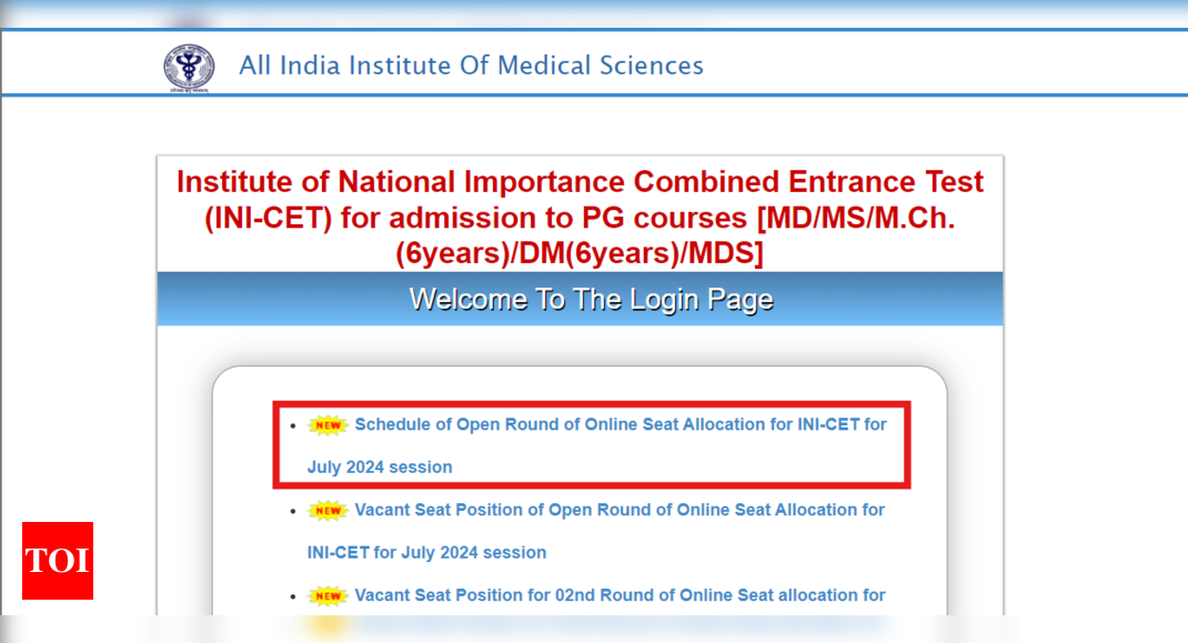 AIIMS INI CET 2024: Registration begins for open round counselling at aiimsexams.ac.in, direct link to apply here