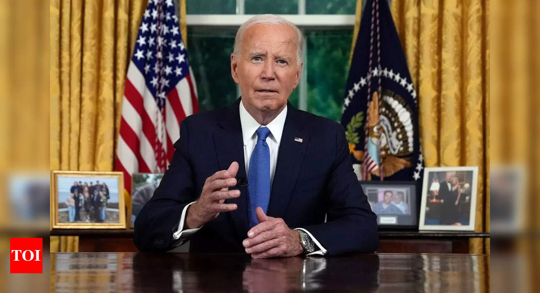 Biden calls his decision to quit 2024 race a matter of Democracy; hails 'tough' Harris