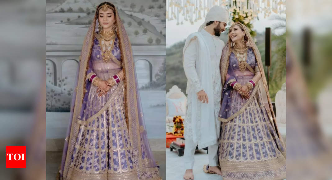 Sabyasachi Bridal Lavender Lehenga: Sabyasachi bride ditches traditional red for lavender lehenga, completes look with purple chooda |