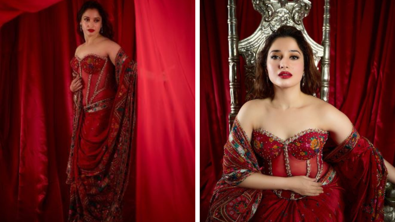 Tamannaah Bhatia Sizzles In Strapless Red Corset, Viral Video Takes