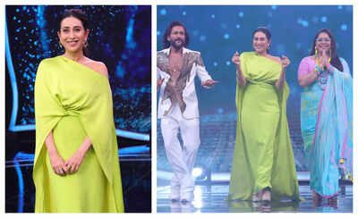 India's Best Dancer 4: Karisma Kapoor flaunts a chic fluorescent green dress;  shares a nostalgic trivia about 'Sundara Sundara' song - Times of India