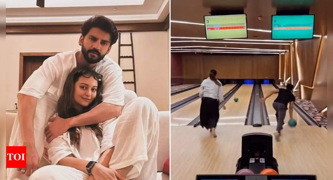 Sonakshi Sinha and Zaheer Iqbal enjoy a game of bowling with friends Aayush Sharma and wife Arpita Khan | Hindi Movie News