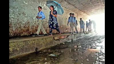 North Delhi railway underpass that took 8 years to build is a mess at a hint of rain