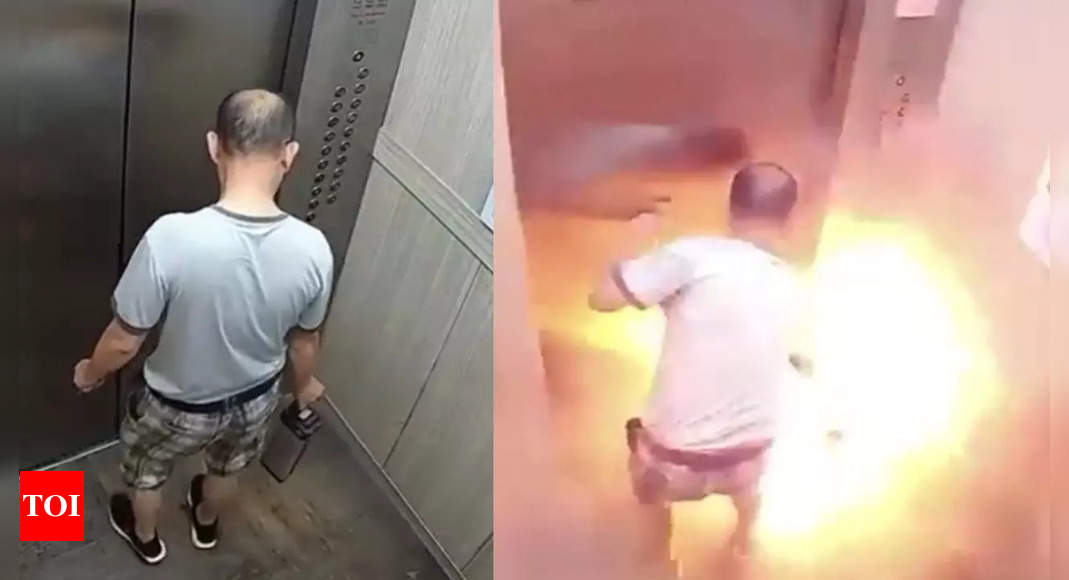 Fake info busted: Viral video shows EV battery catching fire in apartment lift