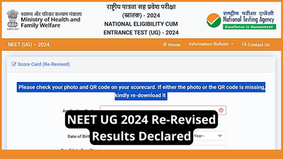 NEET UG Revised Scorecard 2024 released at nta.ac.in: Direct link ...