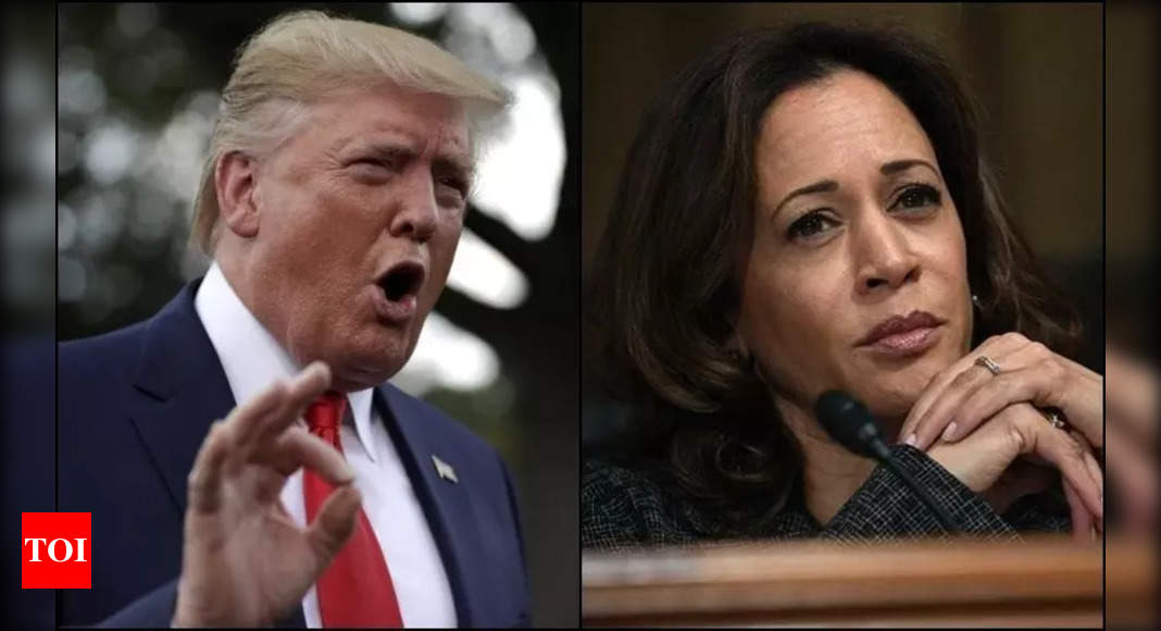 US elections: Donald Trump leads Kamala Harris by narrow margin in latest poll – Times of India