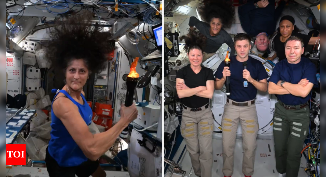 Watch: Sunita Williams passes the torch as Nasa astronauts hold Summer Olympics in space