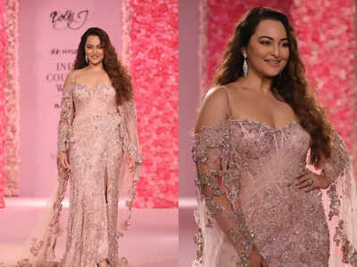 Sonakshi Sinha makes stunning first appearance on the ramp post marriage -  Times of India