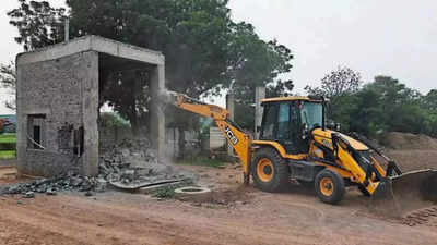 Demolition of encroached compound wall creates political controversy