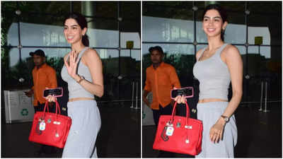 Khushi Kapoor rocks airport fashion after workout session