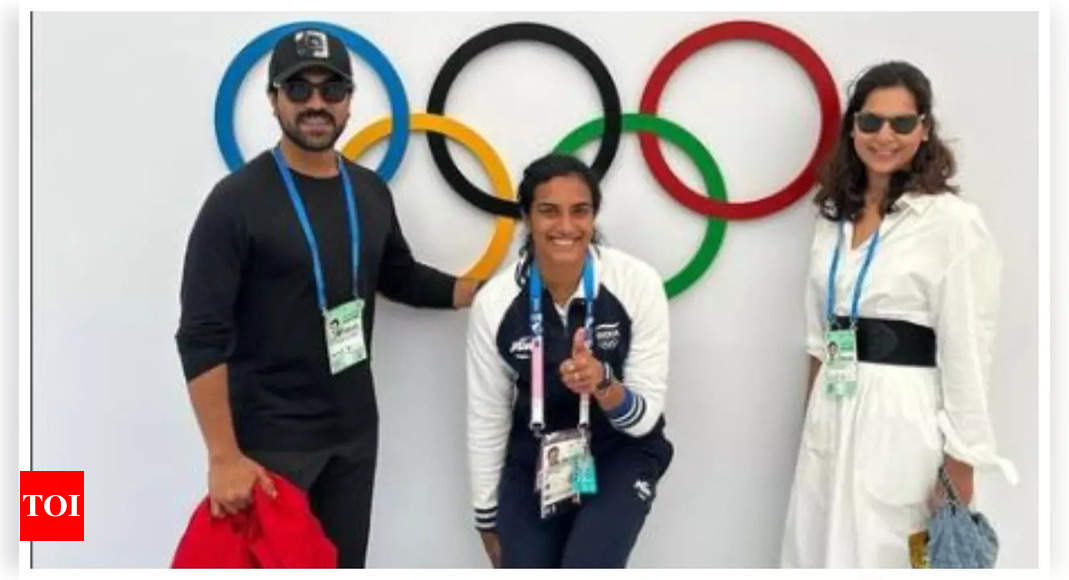 Ram Charan and Upasana strike a pose with PV Sindhu at Paris Olympics 2024; ‘You are a true rockstar’ – See photo |